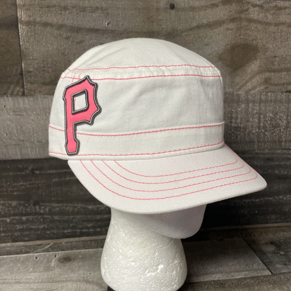 New Era Pittsburgh Pirates Hat Women's Adjustable Buckle style Hat White Pink